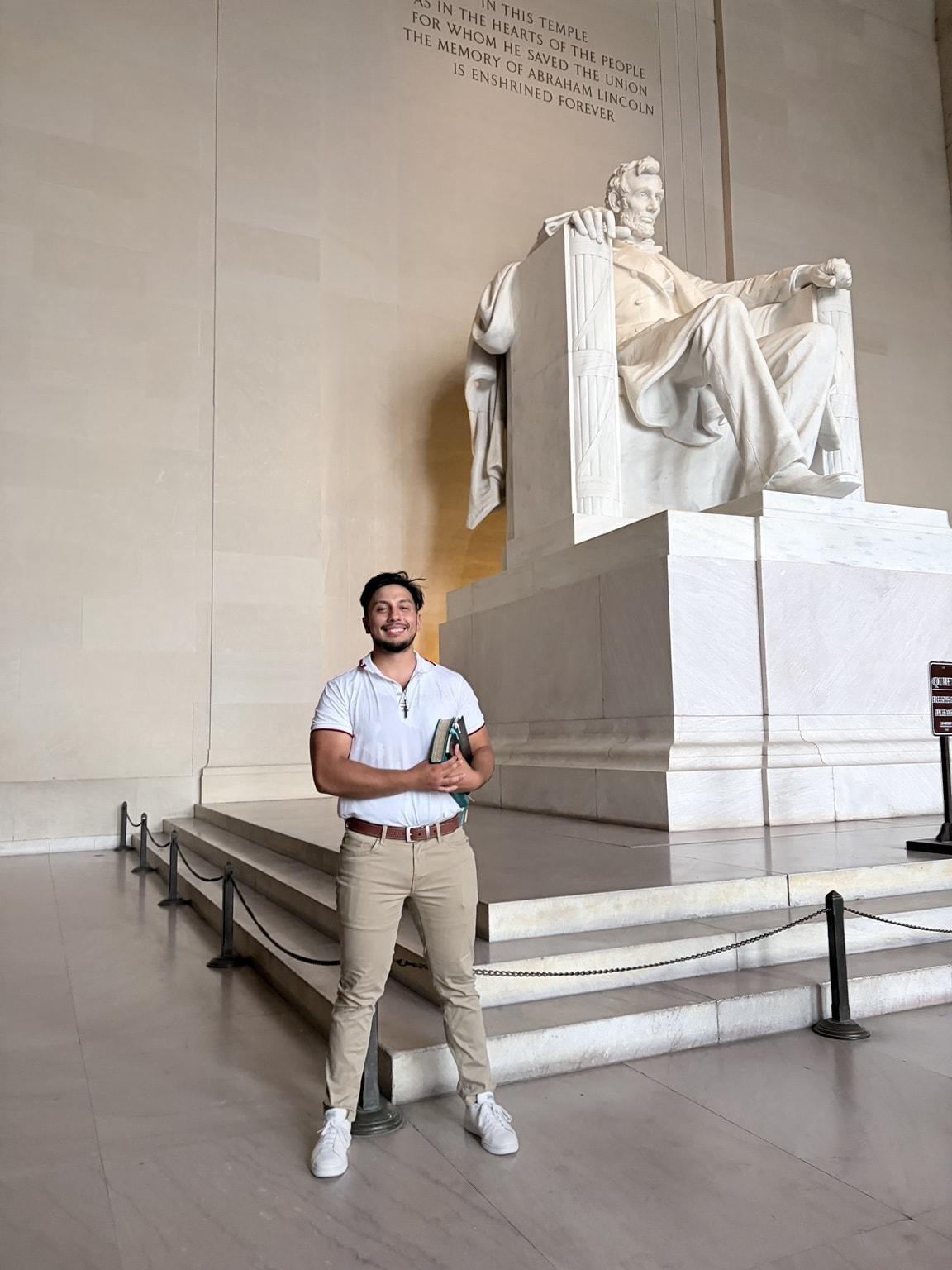 Sam Guerrero at the Lincoln Memorial in Washington D.C.